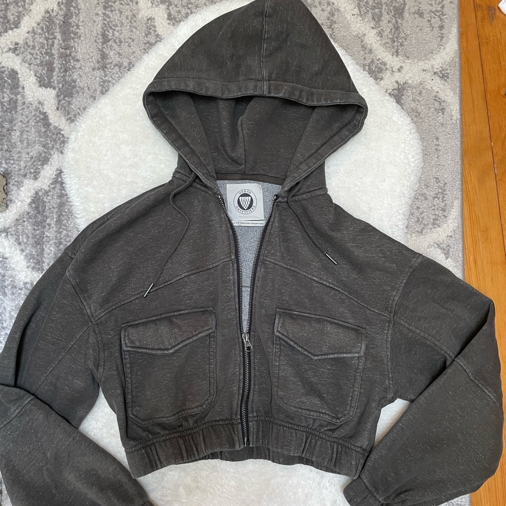 Urban Outfitters Black Cropped Hoodie